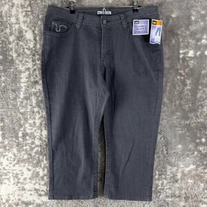NEW Lee Plus Size 18 Slender Secret Cropped Ankle Denim Jeans Pants Gray NWT